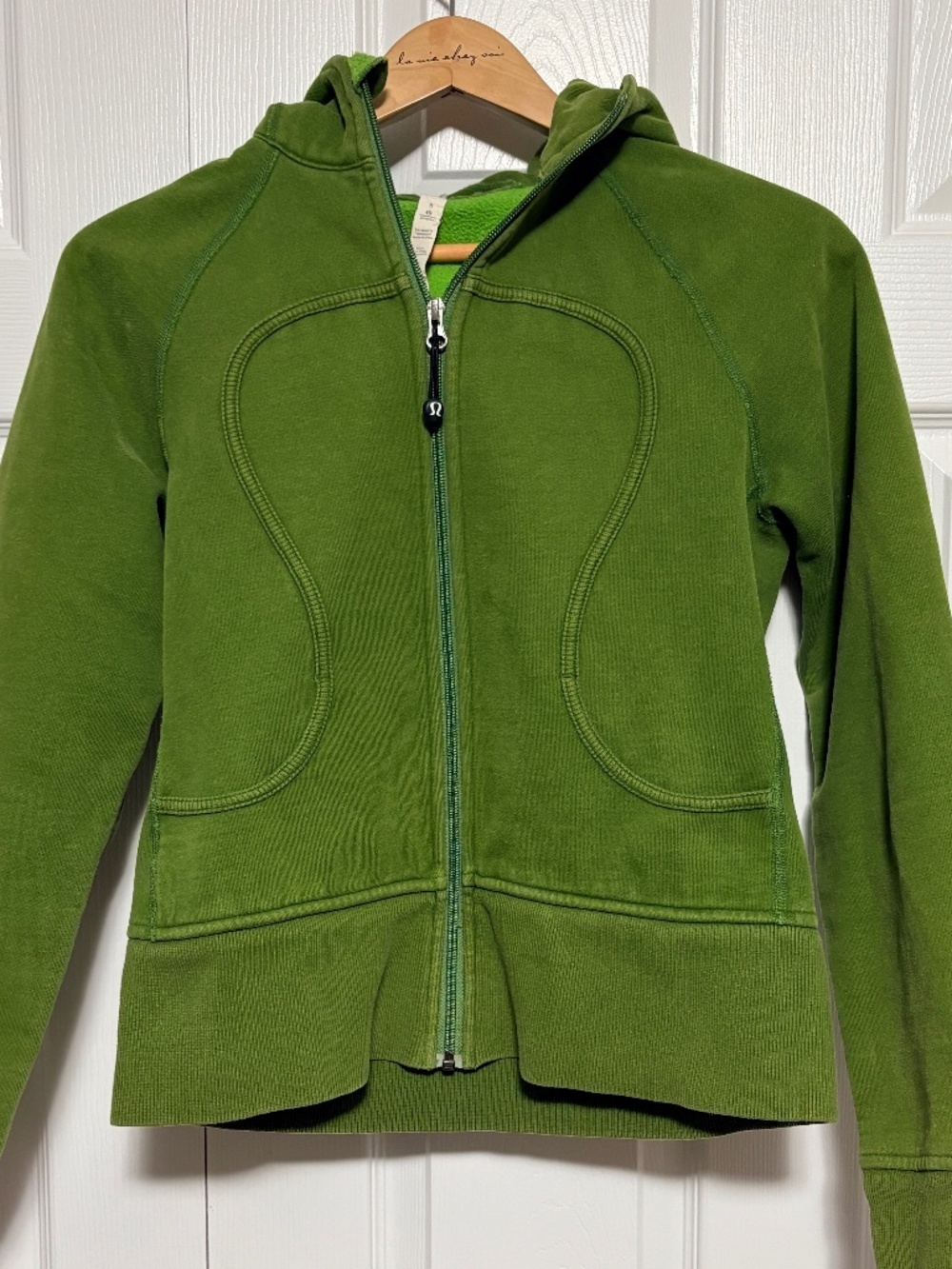 Lululemon Scuba Full Zip Hoodie in Thick Fleece Hoodie Green Bean Size 8 VTG